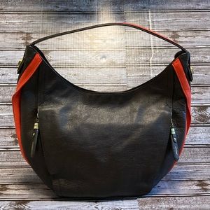 orYANY Kayla Orange Brown Colorblock Hobo Purse